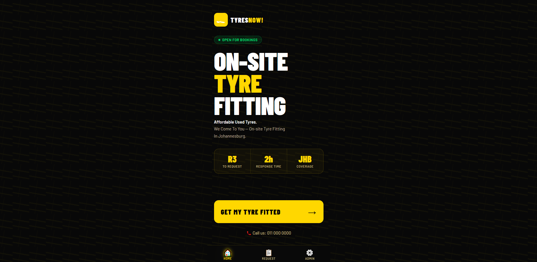 Tyres Now website screenshot